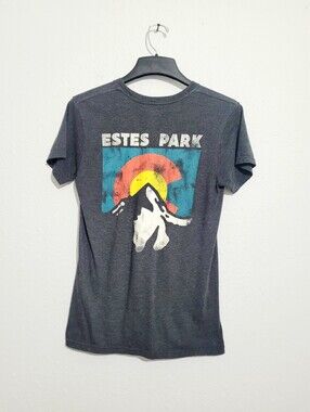 The Duck Company Estes Park Colorado Graphic T-Shirt Small Gray Mountain Travel